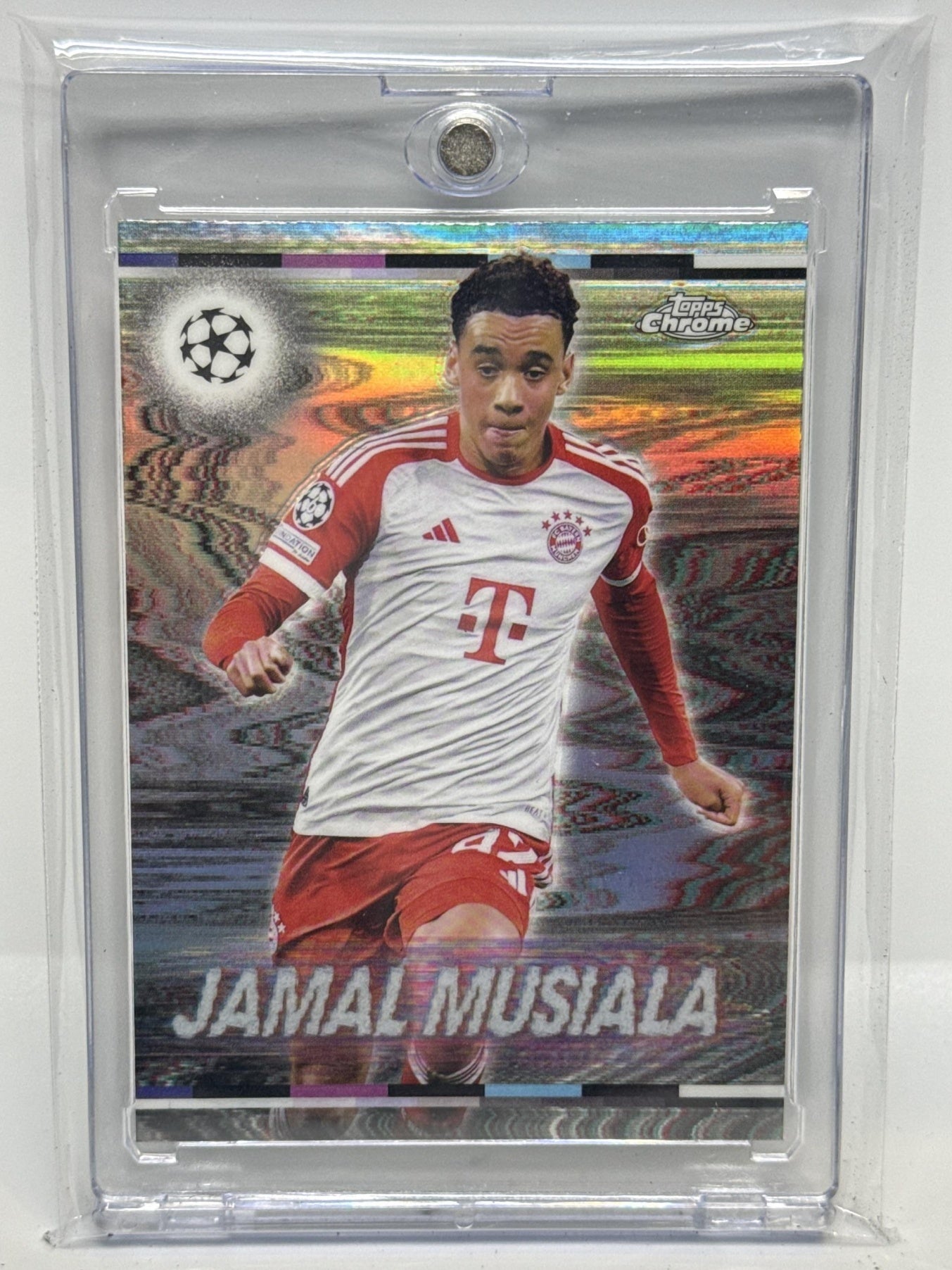 Jamal Musiala Topps Chrome UCC 2023-24 White Noise FC Bayern Munchen
