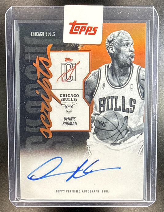 Dennis Rodman Topps Signature Class 2025-26 Orange Refractor /50 Chicago Bulls