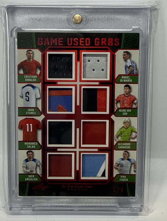 Ronaldo/Stones/Salah/Grealish/Di Maria/Son/Garnacho/Foden Leaf 2024 Red Holo /4