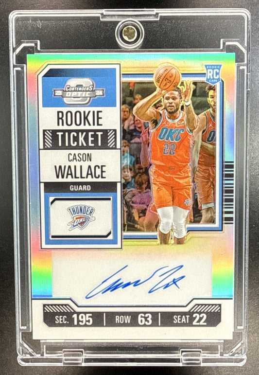 Cason Wallace Panini Contenders Optic 2023-24 Silver Prizm RC Auto Oklahoma City Thunder