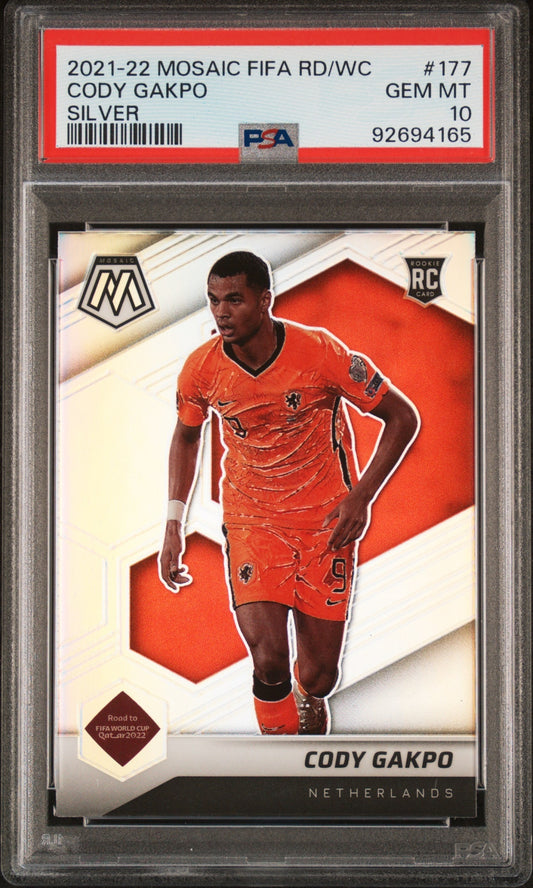 Cody Gakpo Mosaic Road to FIFA World Cup 2021 Silver RC PSA 10 RC Netherlands