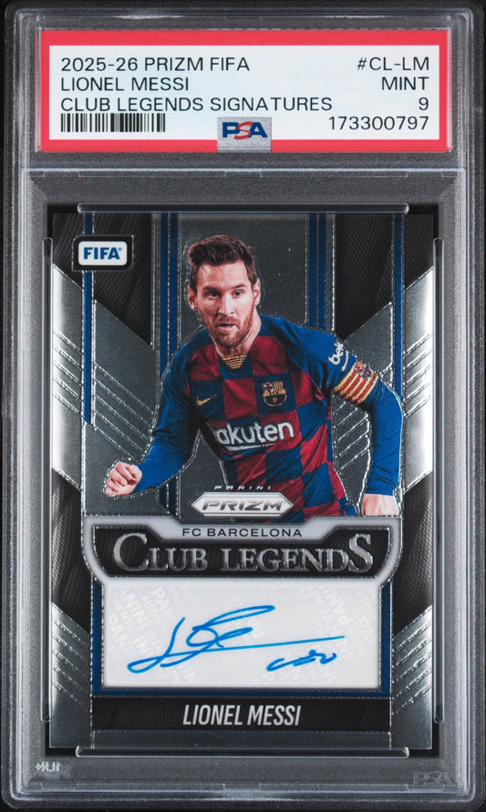 Lionel Messi Panini Prizm FIFA 2025-26 Auto PSA 9 FC Barcelona