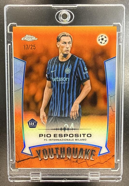Pio Esposito Topps Chrome UCC 2025-26 Orange Refractor /25 RC FC Inter Milan