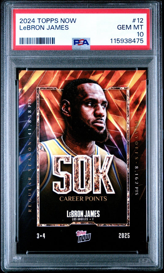 LeBron James Topps Now 2024-25 PSA 10 Los Angeles Lakers