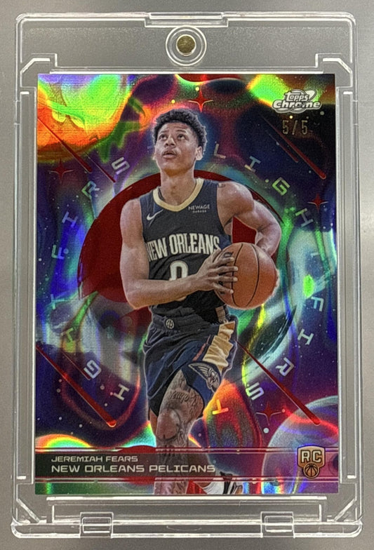 Jeremiah Fears Topps Cosmic Chrome 25-26 First Light Red 5/5 *EBAY 1/1*