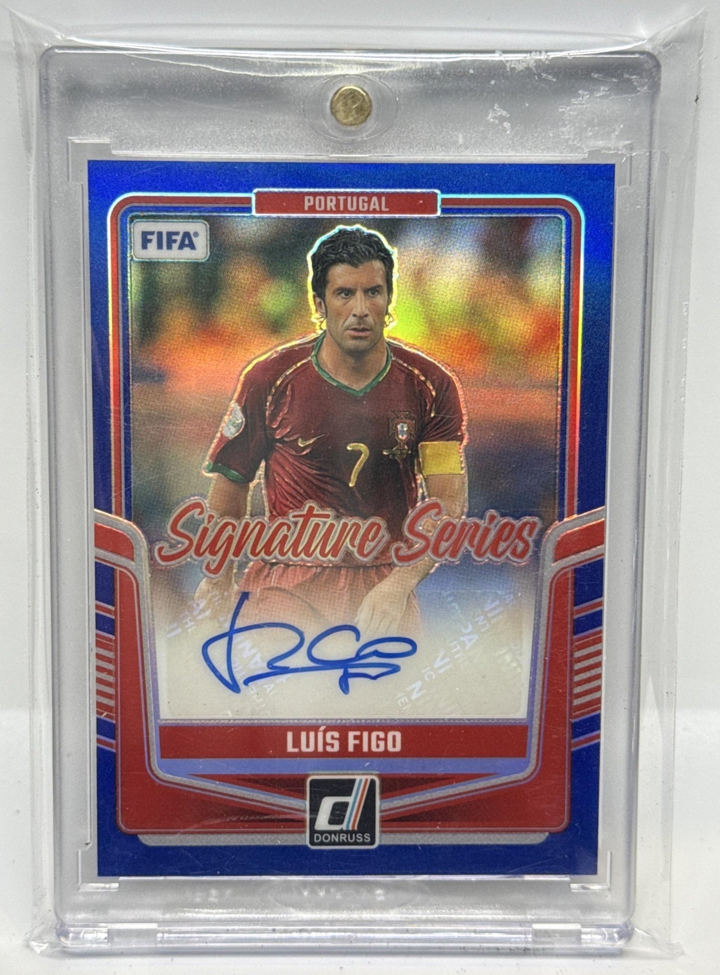 Luis Figo Panini Donruss 2024-25 Signature Series Blue /99 Auto Portugal