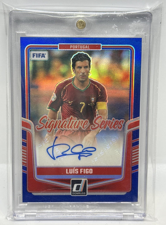 Luis Figo Panini Donruss 2024-25 Signature Series Blue /99 Auto Portugal
