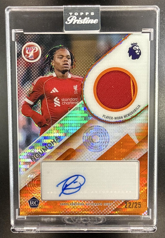Rio Ngumoha Topps Pristine PL 2025-26 Orange /25 MEM RC Auto Liverpool FC