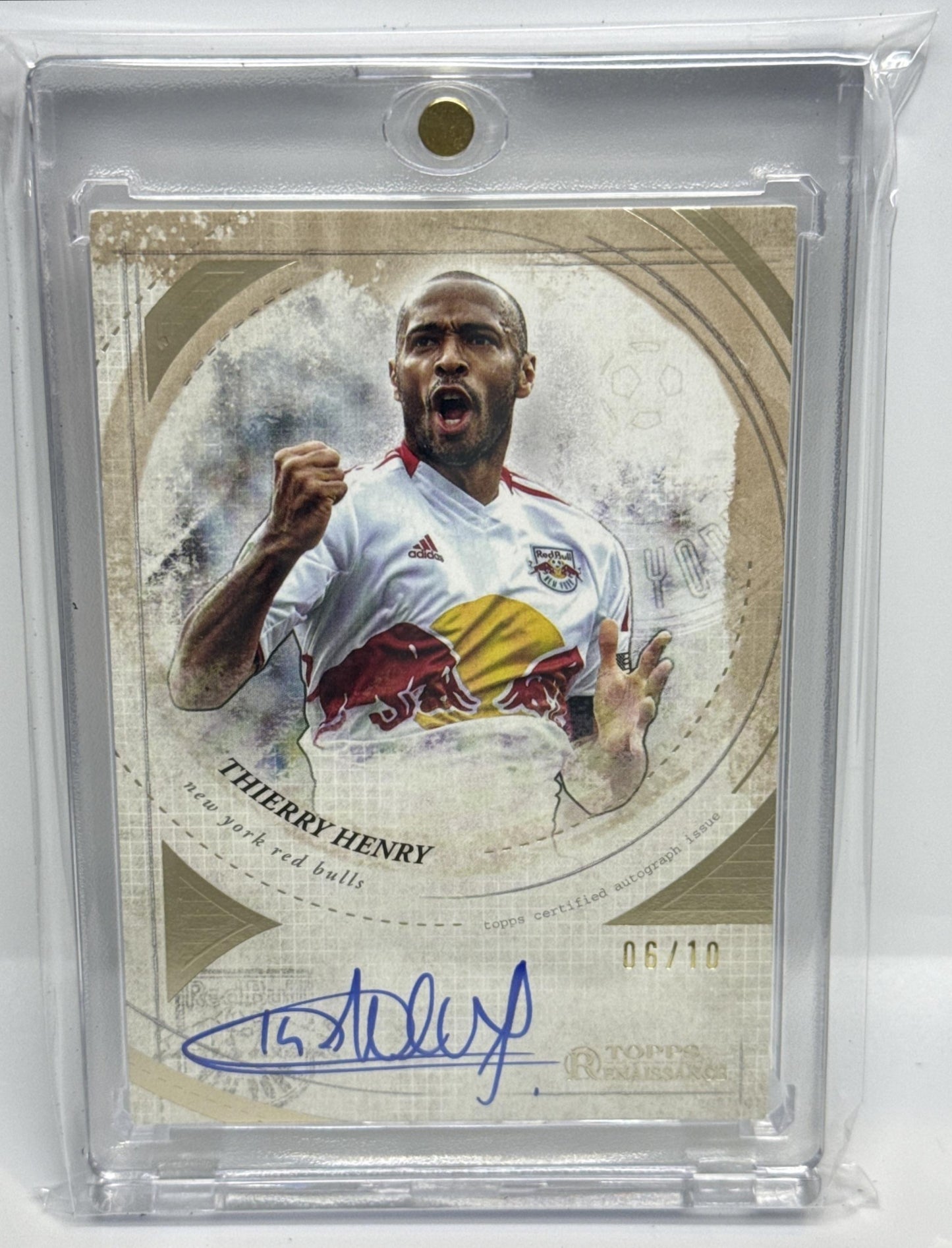 Thierry Henry Topps Chrome MLS 2025 Renaissance Auto Gold /10 New York Red Bulls