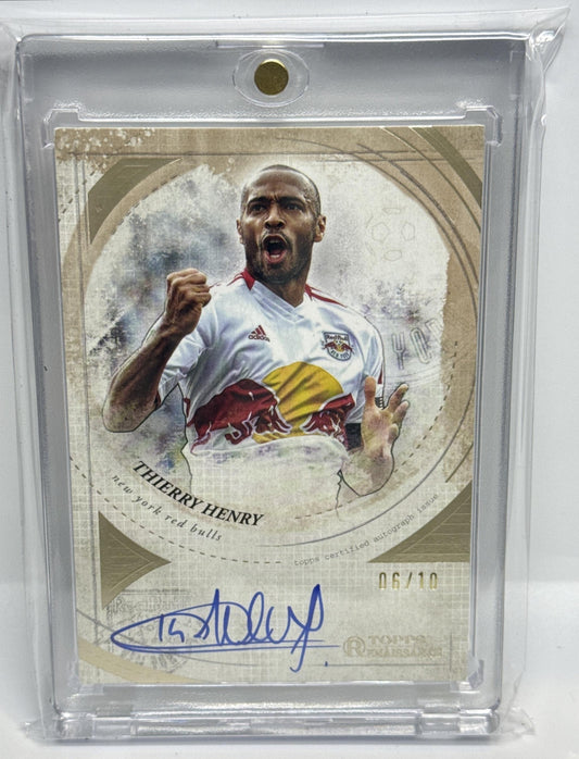 Thierry Henry Topps Chrome MLS 2025 Renaissance Auto Gold /10 New York Red Bulls