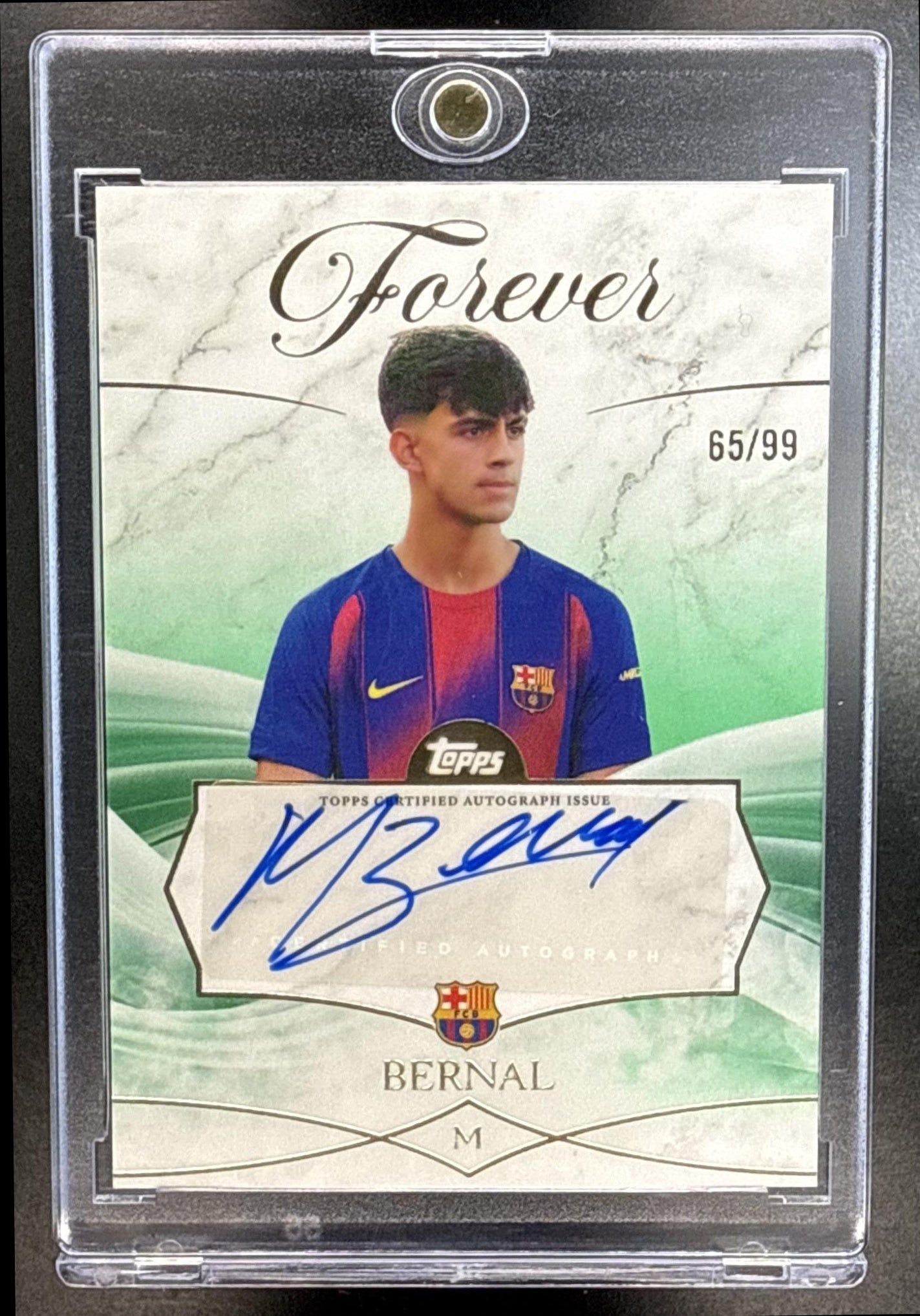 Marc Bernal Topps FC Barcelona Forever Soccer 2025-26 Men's Auto Green /99