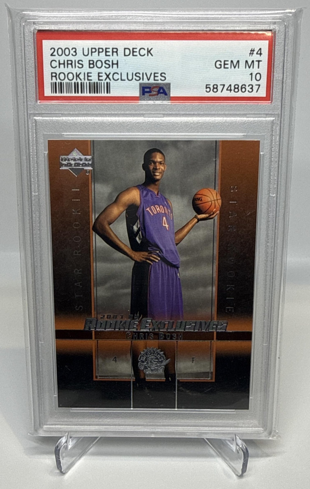 Chris Bosh UD Rookie Exclusives 2003-04 RC PSA 10 Toronto Raptors
