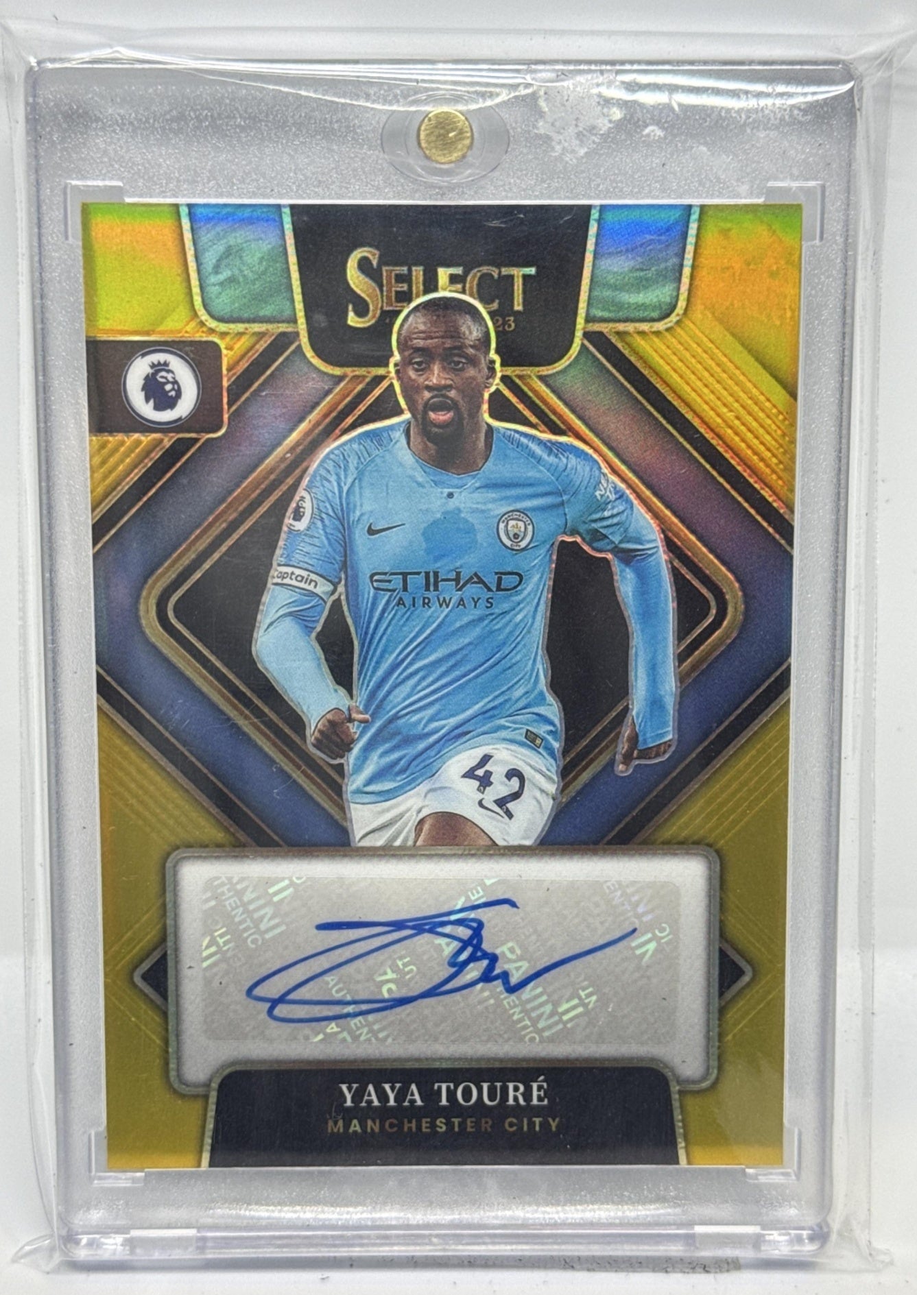Yaya Toure Panini Select PL 2022-23 Signatures Gold /10 Auto Manchester City