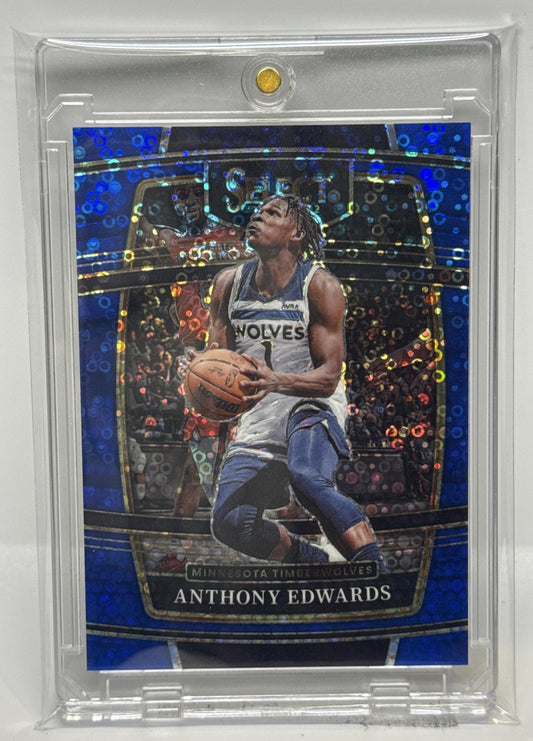 Anthony Edwards Panini Select 2021-22 Blue Disco /25 Minnesota Timberwolves