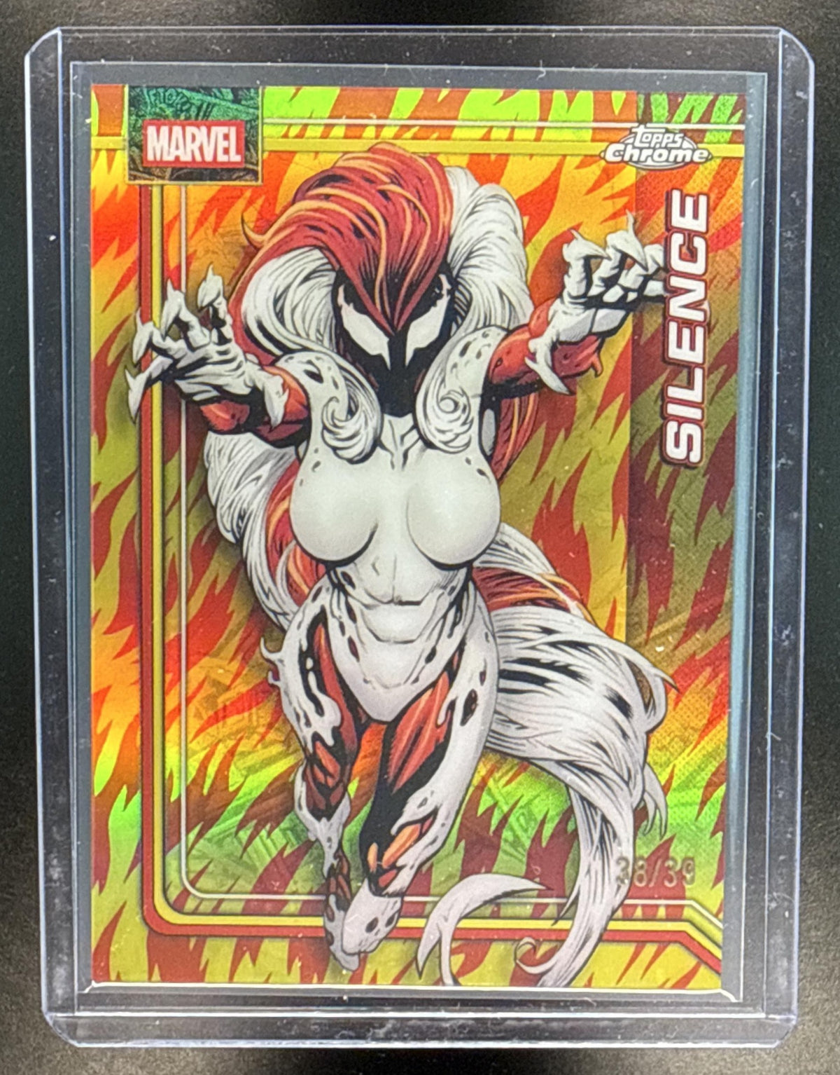 2026 Topps Chrome Marvel Comics Silence Human Torch Refractor /39