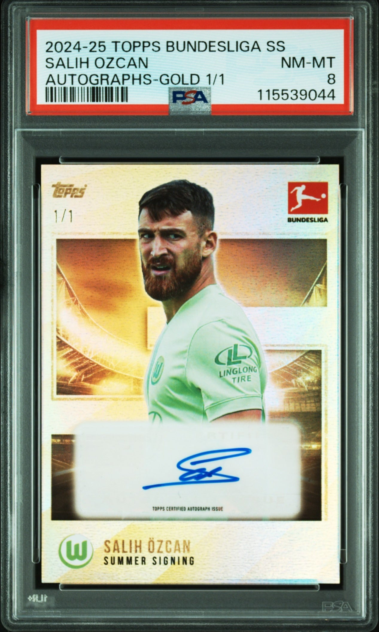 Salih Ozcan Topps Bundesliga 2024-25 Autographs 1/1 PSA 8