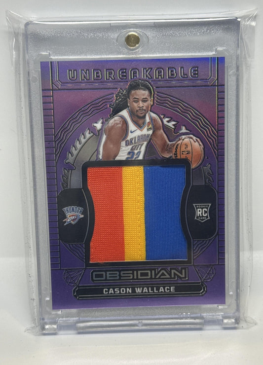 Cason Wallace Obsidian 2023-24 Purple Flood /49 MEM RC Oklahoma City Thunder
