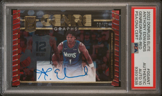 Anthony Edwards Donruss Elite 2022-23 Red /49 Auto Auth Minnesota Timberwolves