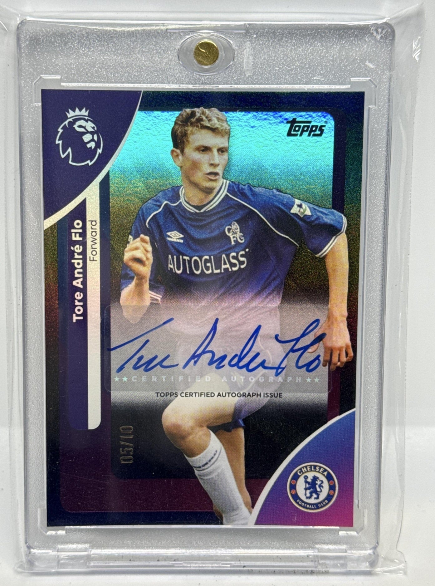 Tore Andre Flo Topps PL 2025-26 Auto Black Rainbow Foil /10 Chelsea