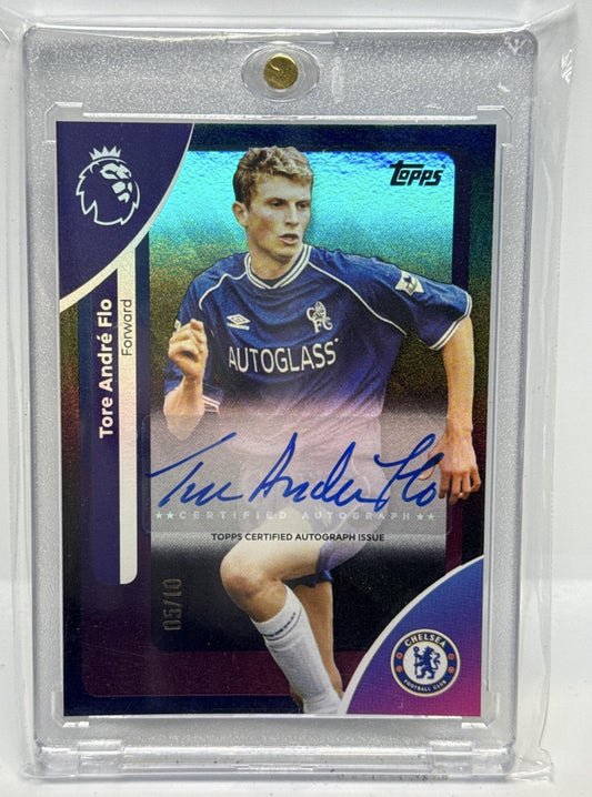 Tore Andre Flo Topps PL 2025-26 Auto Black Rainbow Foil /10 Chelsea