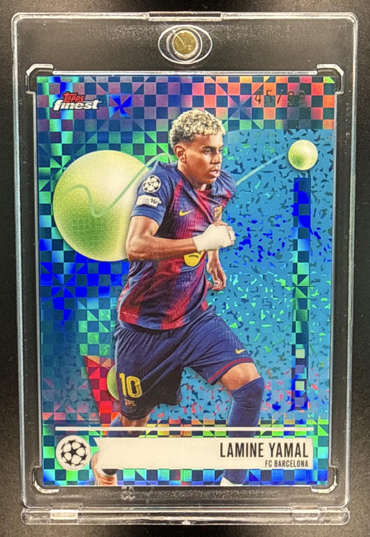 Lamine Yamal Topps Finest UCC 2025-26 Blue Checkerboard /99 FC Barcelona