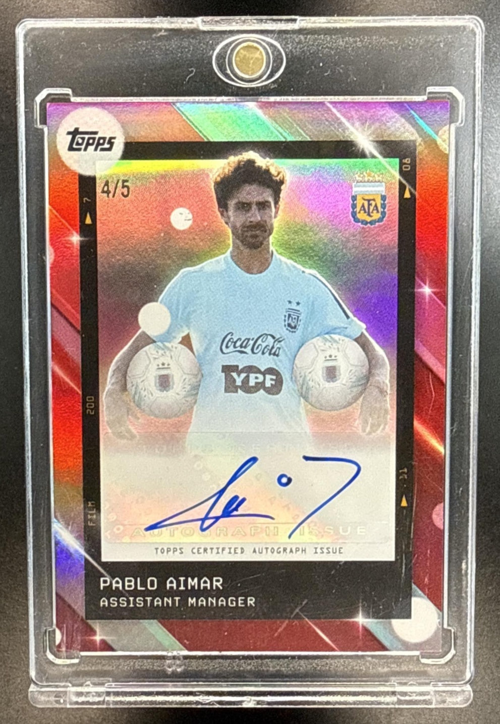 Pablo Aimar Topps Focus Argentina 2025-26 Argent Auto Red Rainbow /5