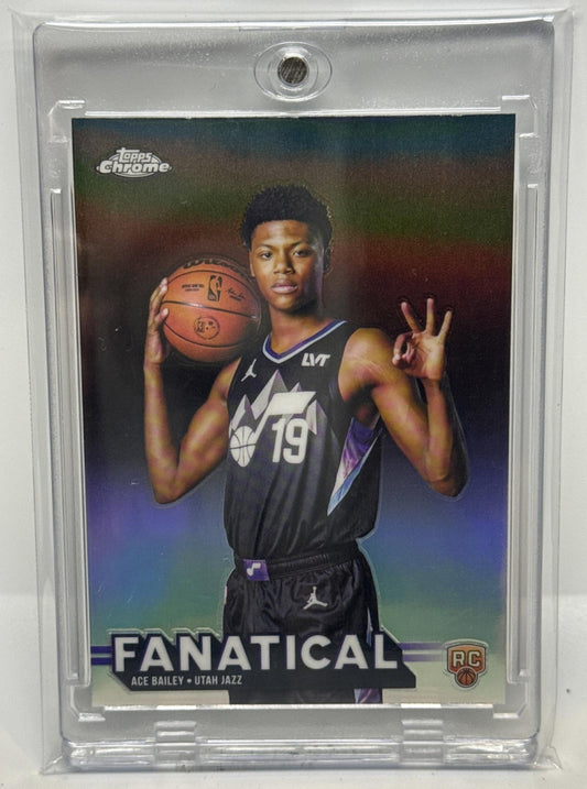 Ace Bailey Topps Chrome 2025-26 Fanatical RC SSP Utah Jazz