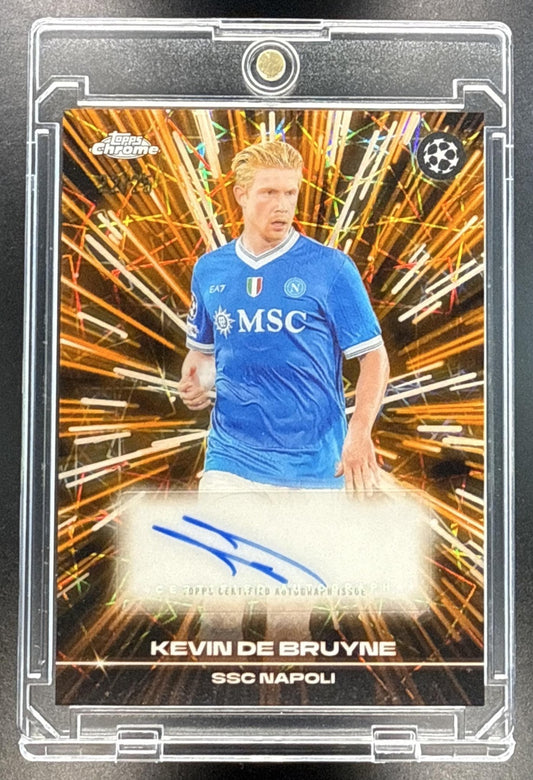 Kevin De Bruyne Topps Chrome UCC 2025-26 Orange Lazer Refractor /25 SSC Napoli