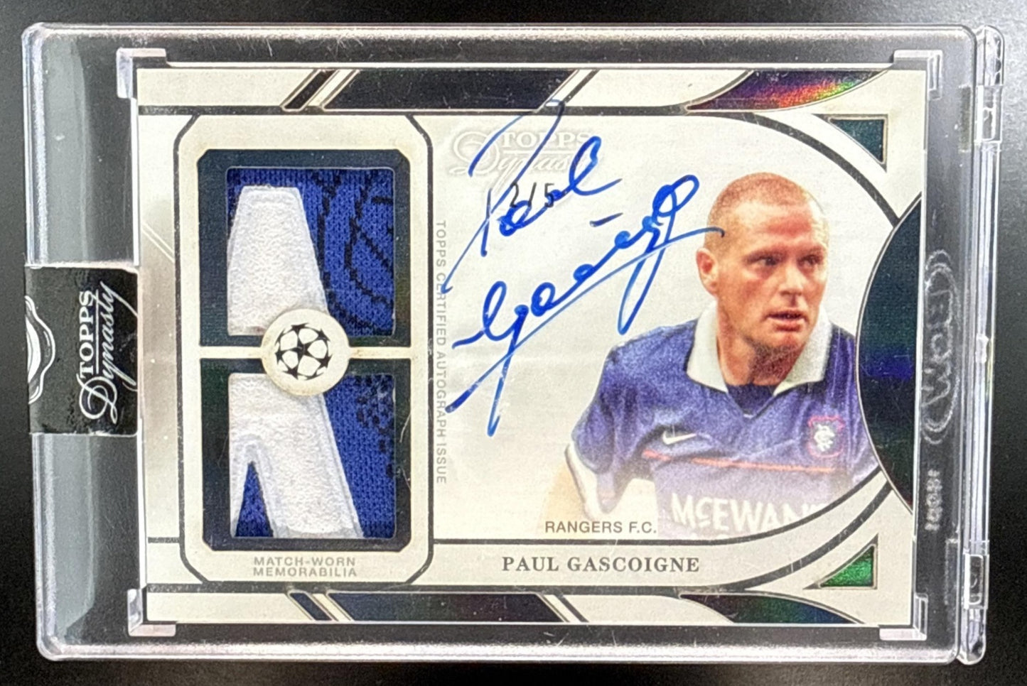 Paul Gascoigne Topps Dynasty UCC 2024-25 Auto Dual Relic Black /5 MEM