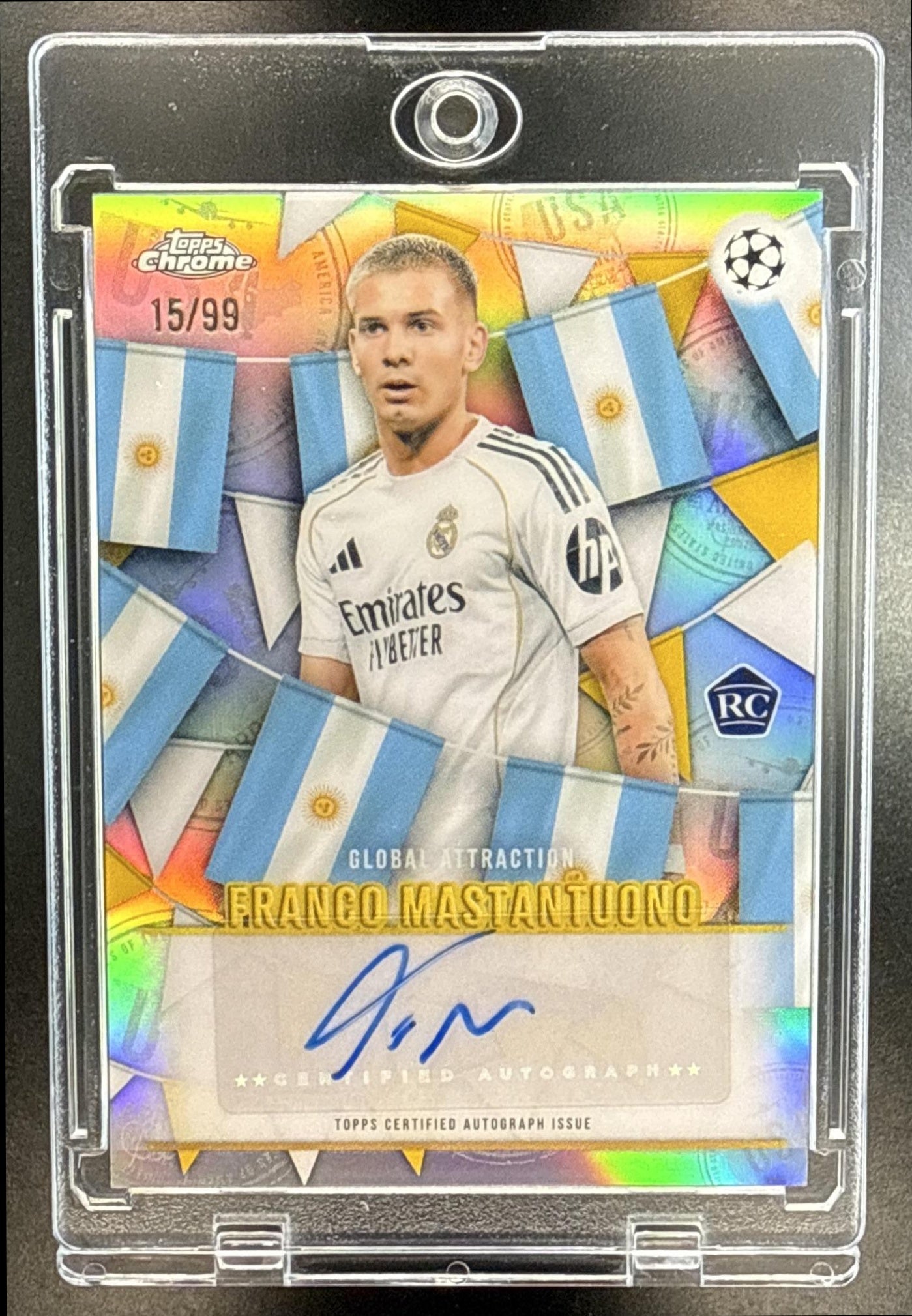 Franco Mastantuono Topps Chrome UCC 2025-26/99 RC Auto Real Madrid C.F.