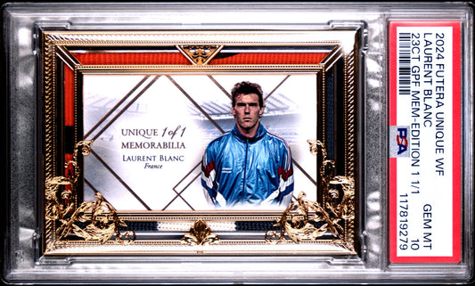 Laurent Blanc Futera Unique Nostalgia 2024 1/1 MEM PSA 10 France