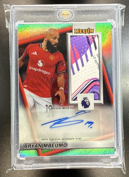 Bryan Mbeumo Topps Merlin PL 2026 MEM Auto Manchester United