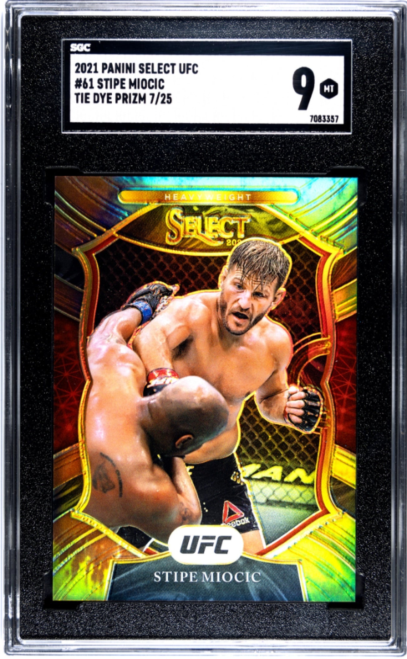 Stipe Miocic Panini Select UFC 2021 Tie Dye Prizms /25 Concourse SGC 9