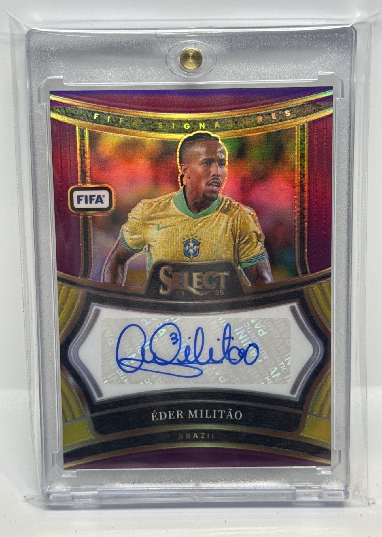 Eder Militao Panini Select FIFA 2024-25 Signatures Purple /49 Auto Brazil