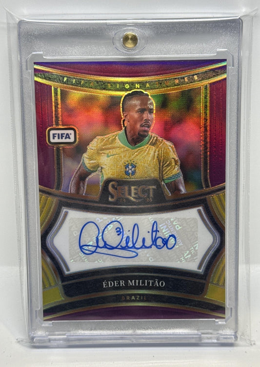 Eder Militao Panini Select FIFA 2024-25 Signatures Purple /49 Auto Brazil