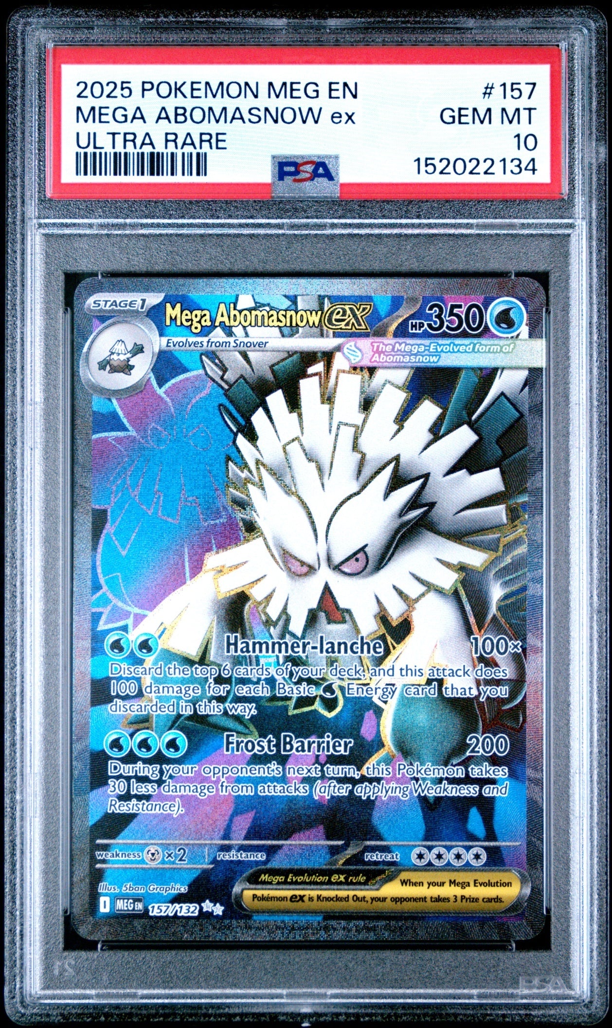 Mega Abomasnow ex Pokemon Evolution 2025 Ultra Rare PSA 10