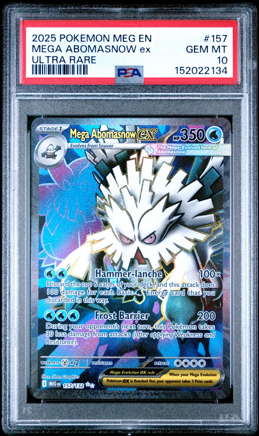 Mega Abomasnow ex Pokemon Evolution 2025 Ultra Rare PSA 10