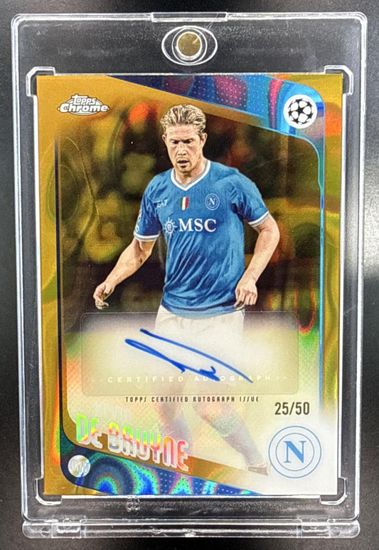 Kevin De Bruyne Topps Chrome UCC 2025-26 Auto Gold Lava Refractor /50 SSC Napoli