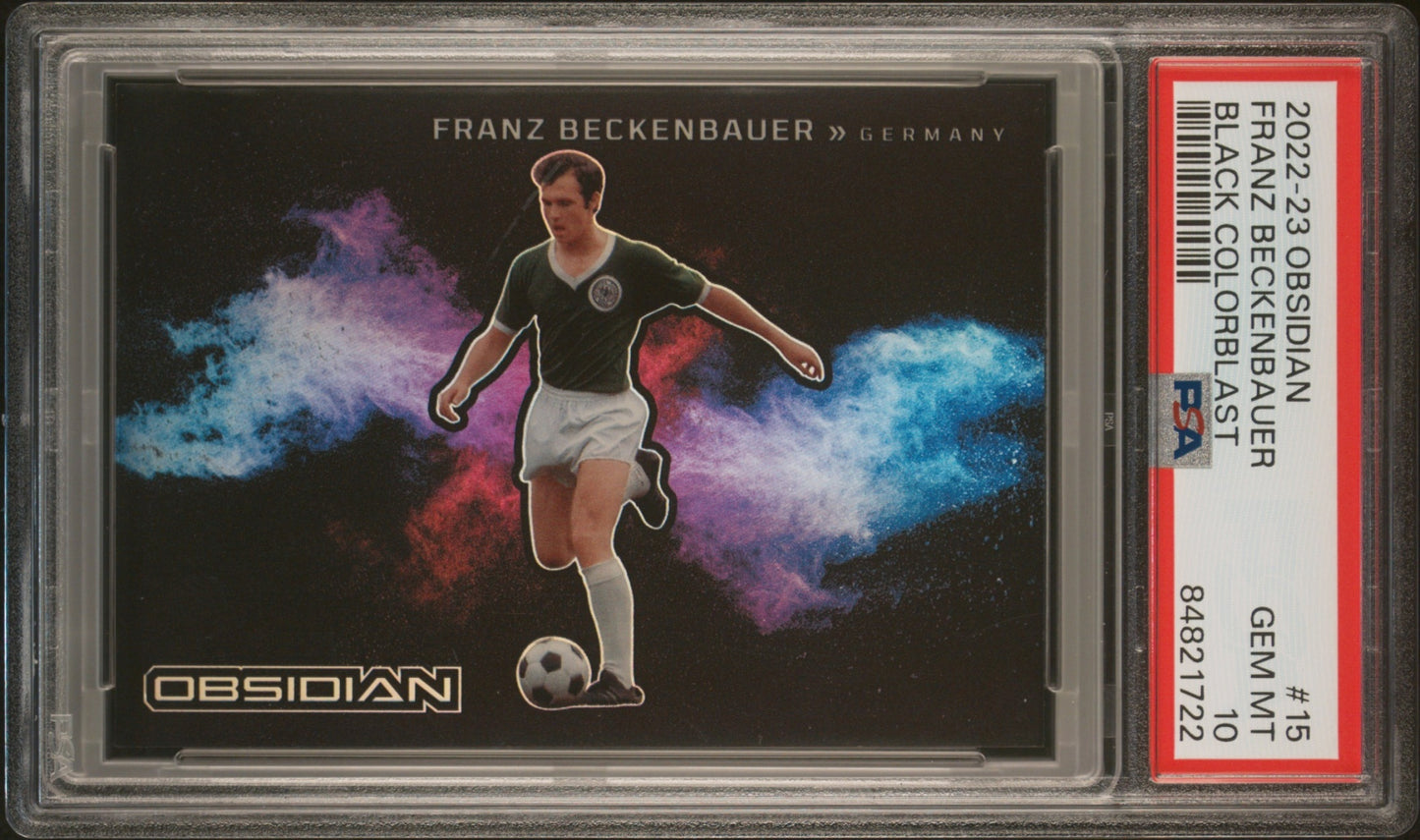 2022 Panini Obsidian Franz Beckenbauer #15 Colorblast SSP Black PSA 10