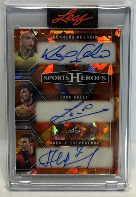 Ronaldo Nazario Ruud Gullit Andriy Shevchenko Leaf Metal 2025 /6 Auto