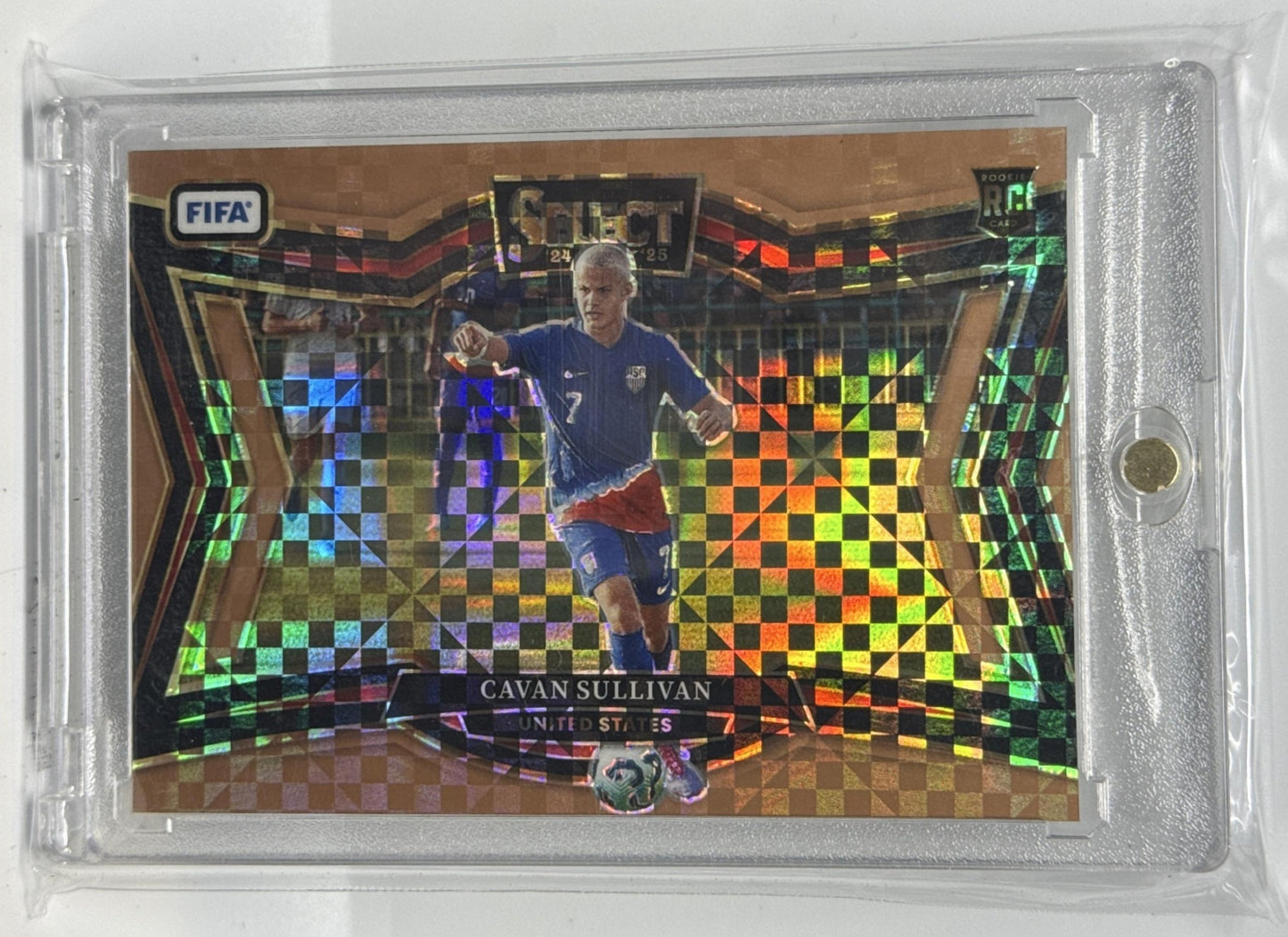 Cavan Sullivan Panini Select FIFA 2024-25 Bronze Checker /75 RC United States