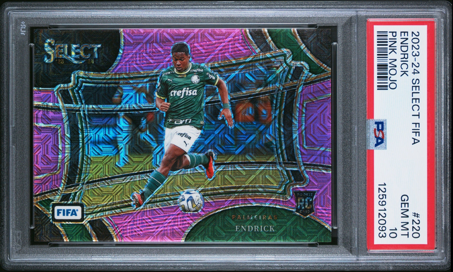 Endrick Panini Select FIFA 2023-24 Pink Mojo Prizm /199 RC PSA 10