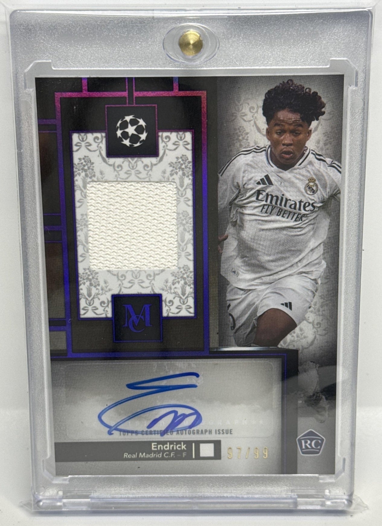 Endrick Topps Museum Collection UCC 2024-25 Amethyst /99 Auto Real Madrid C.F.