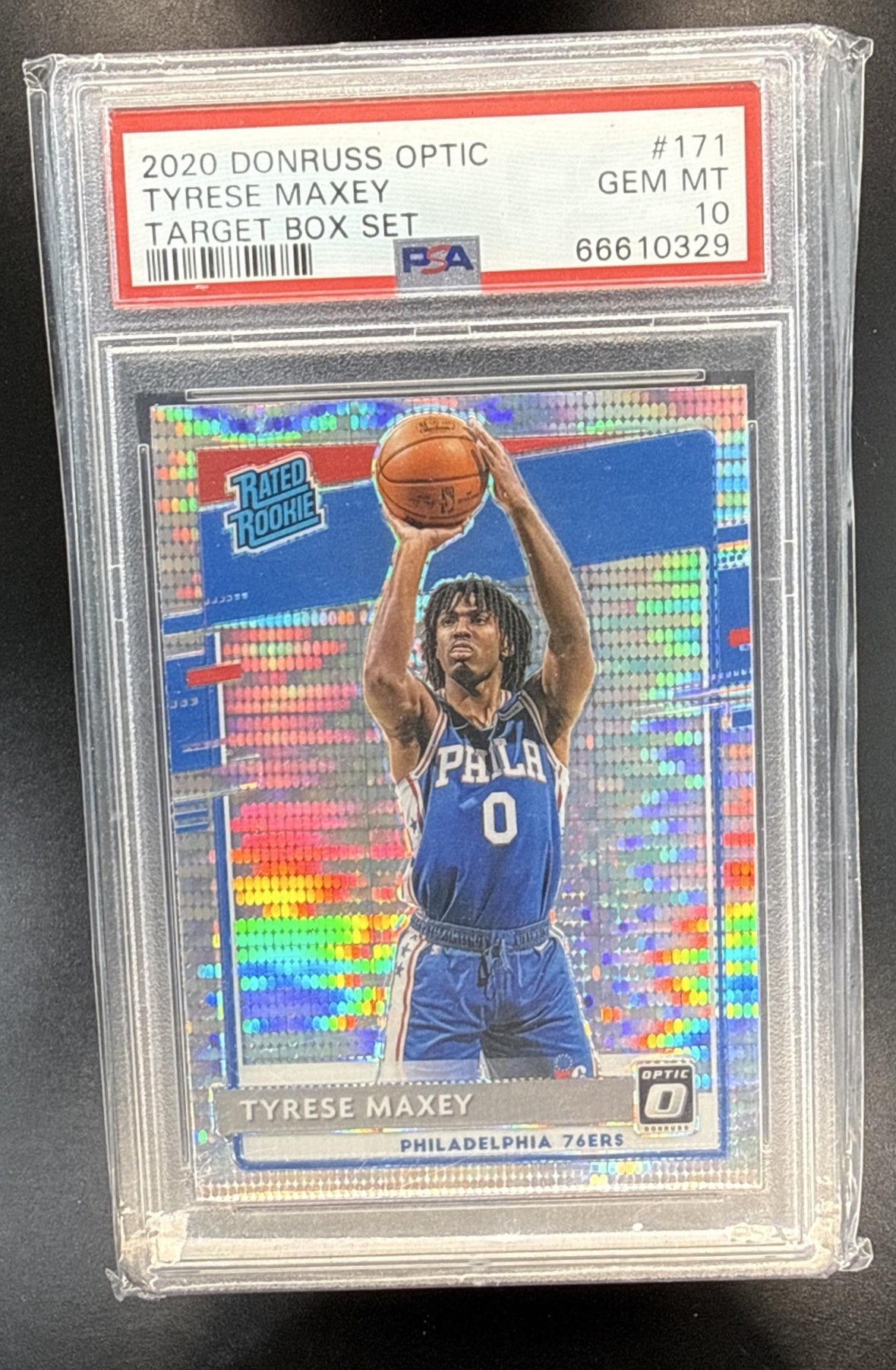 Tyrese Maxey Panini Donruss Optic 2020-21 Silver Pulsar Prizm RC PSA 10 76ers