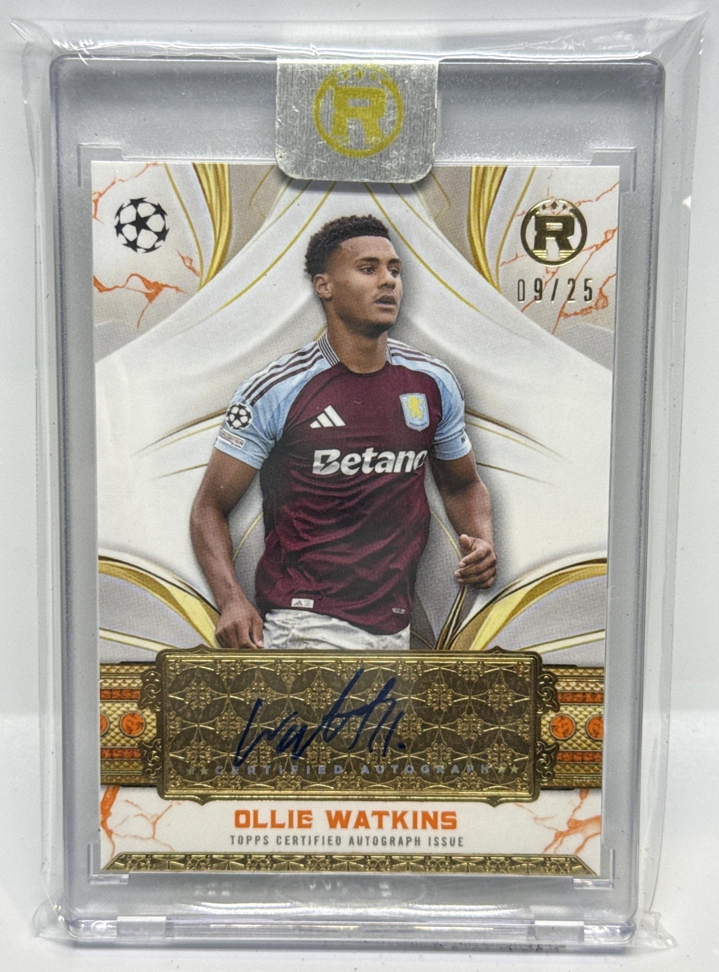 Ollie Watkins Topps Reverence UCC 2024-25 Auto Orange /25 Aston Villa